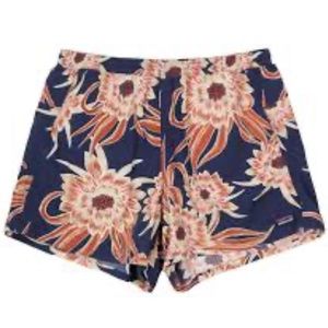PATAGONIA Women's Baggies Navy Bold Print Nylon Shorts, Size M